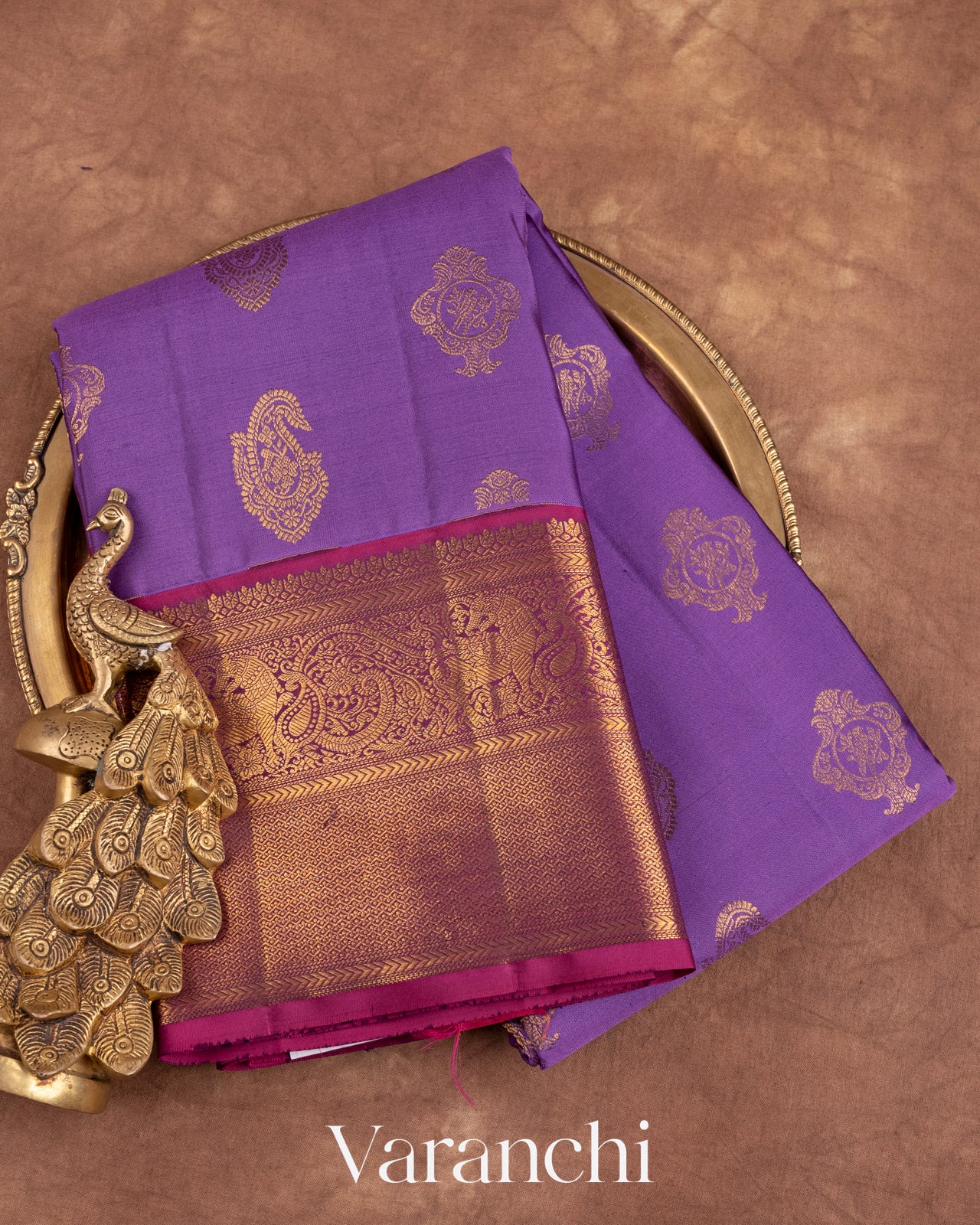 Deep Lilac Pure Kanchipuram Silk Saree