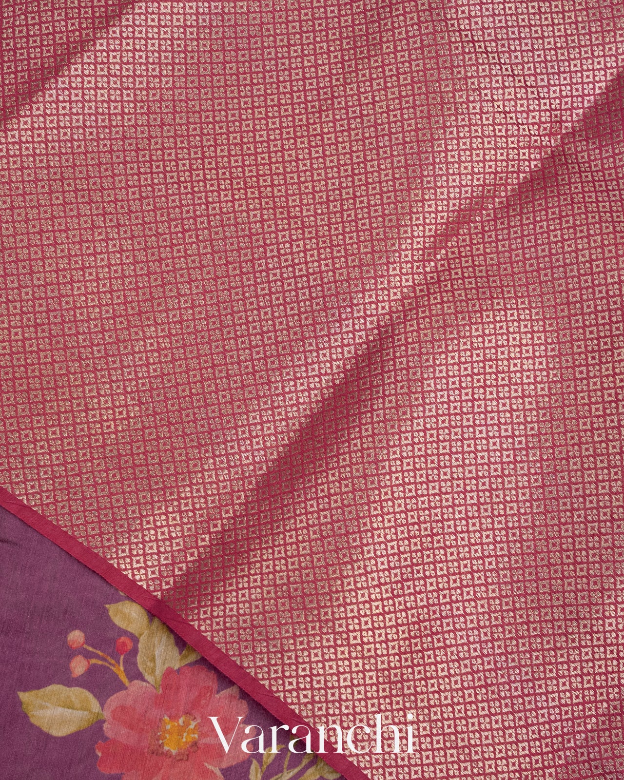 Purple Pure Moonga Silk Saree