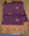 Deep Violet Pure Tussar Silk Handloom Saree