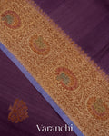 Deep Violet Pure Tussar Silk Handloom Saree