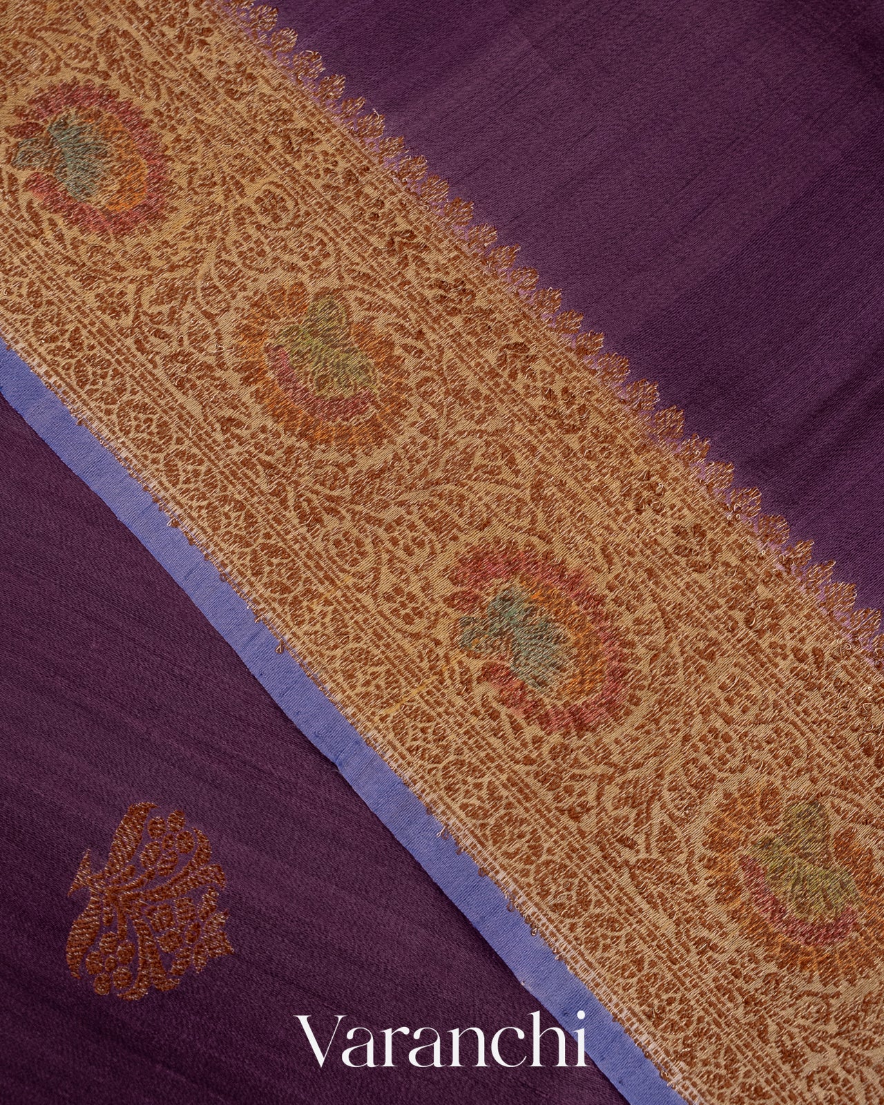 Deep Violet Pure Tussar Silk Handloom Saree