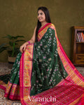 Dark Green Pure Rajkot Patola Silk Handloom Saree