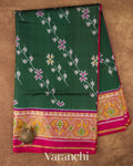 Dark Green Pure Rajkot Patola Silk Handloom Saree