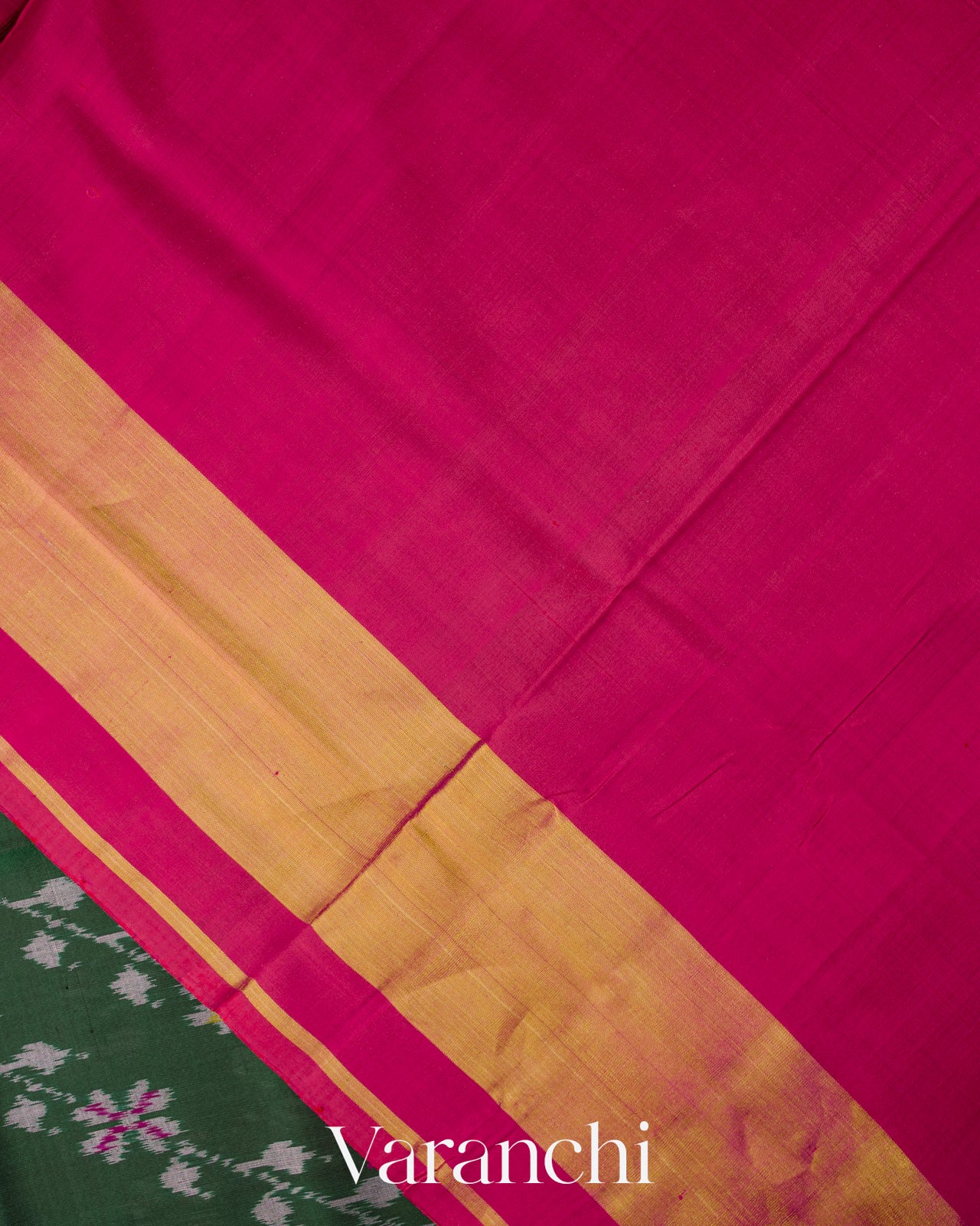 Dark Green Pure Rajkot Patola Silk Handloom Saree
