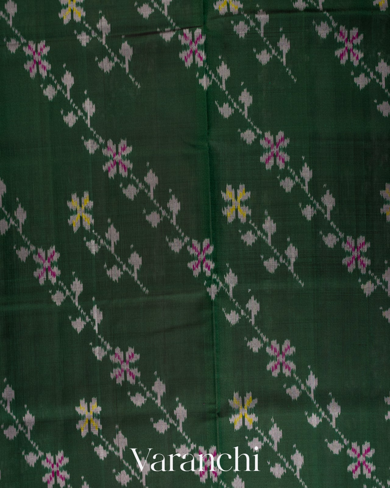 Dark Green Pure Rajkot Patola Silk Handloom Saree