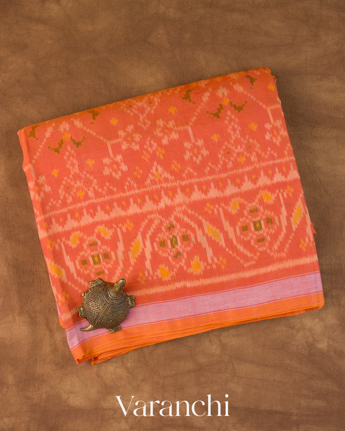 Coral Pure Rajkot Patola Silk Handloom Saree