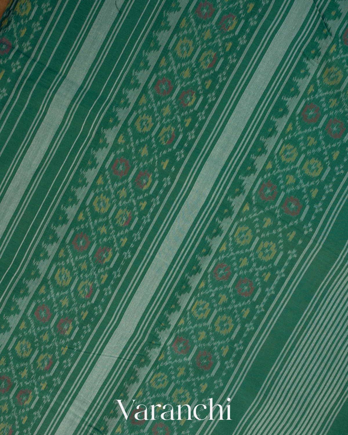 Bottle Green Pure Rajkot Patola Silk Handloom Saree
