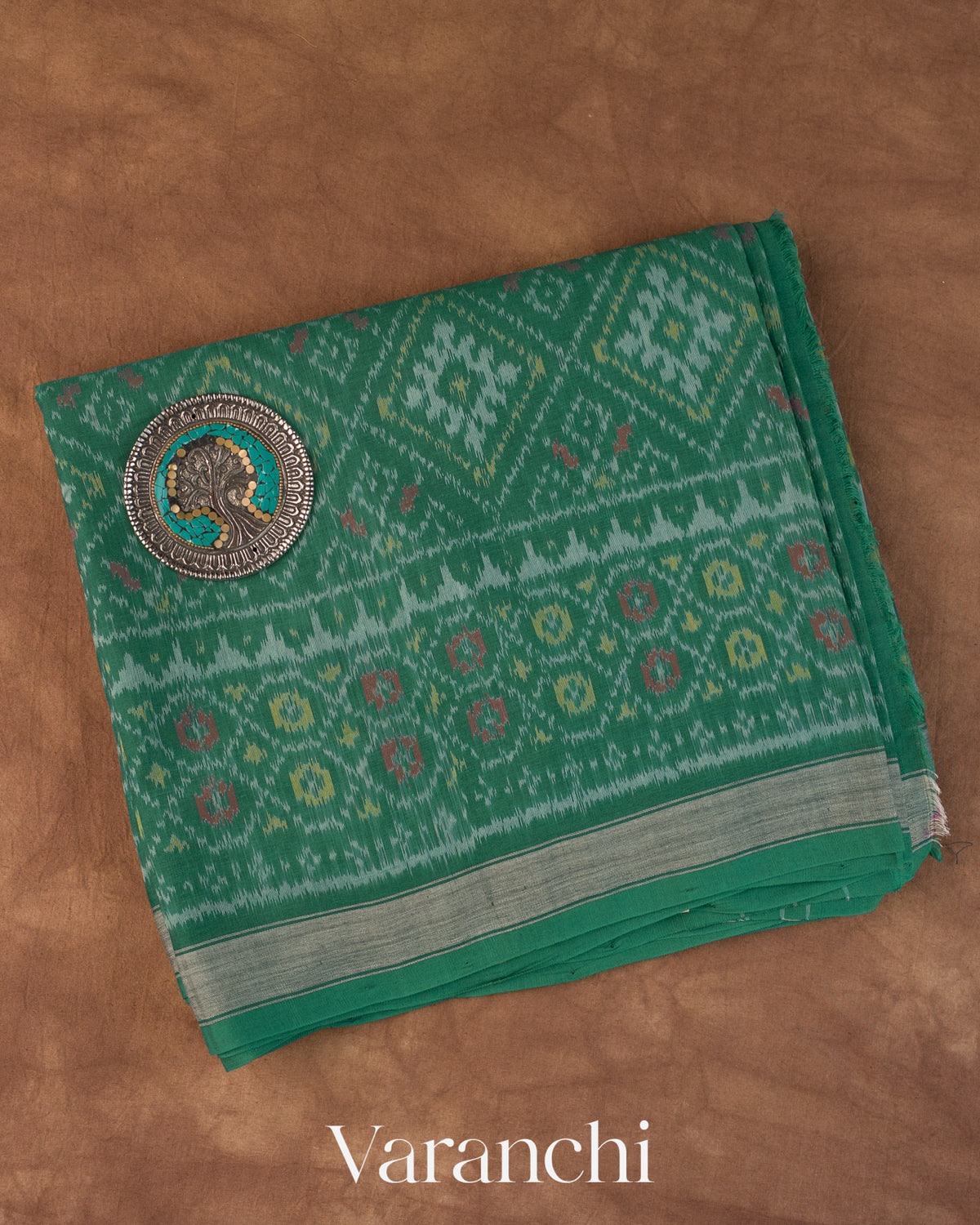 Bottle Green Pure Rajkot Patola Silk Handloom Saree