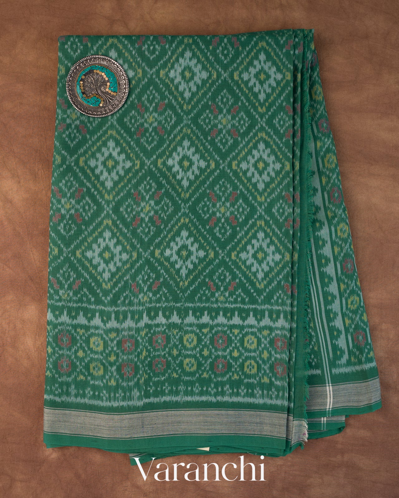 Bottle Green Pure Rajkot Patola Silk Handloom Saree