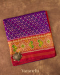 Purple Pure Rajkot Patola Silk Handloom Saree