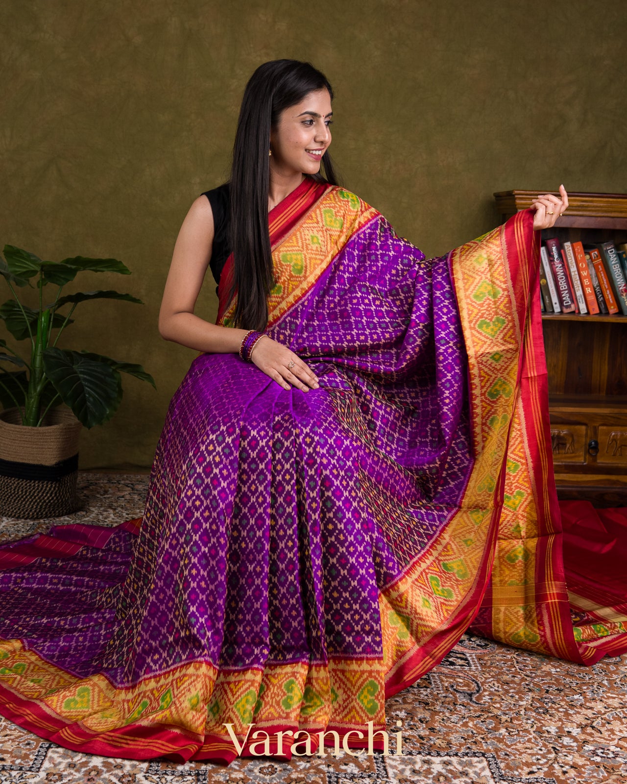 Purple Pure Rajkot Patola Silk Handloom Saree