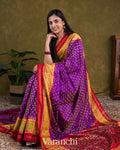 Purple Pure Rajkot Patola Silk Handloom Saree