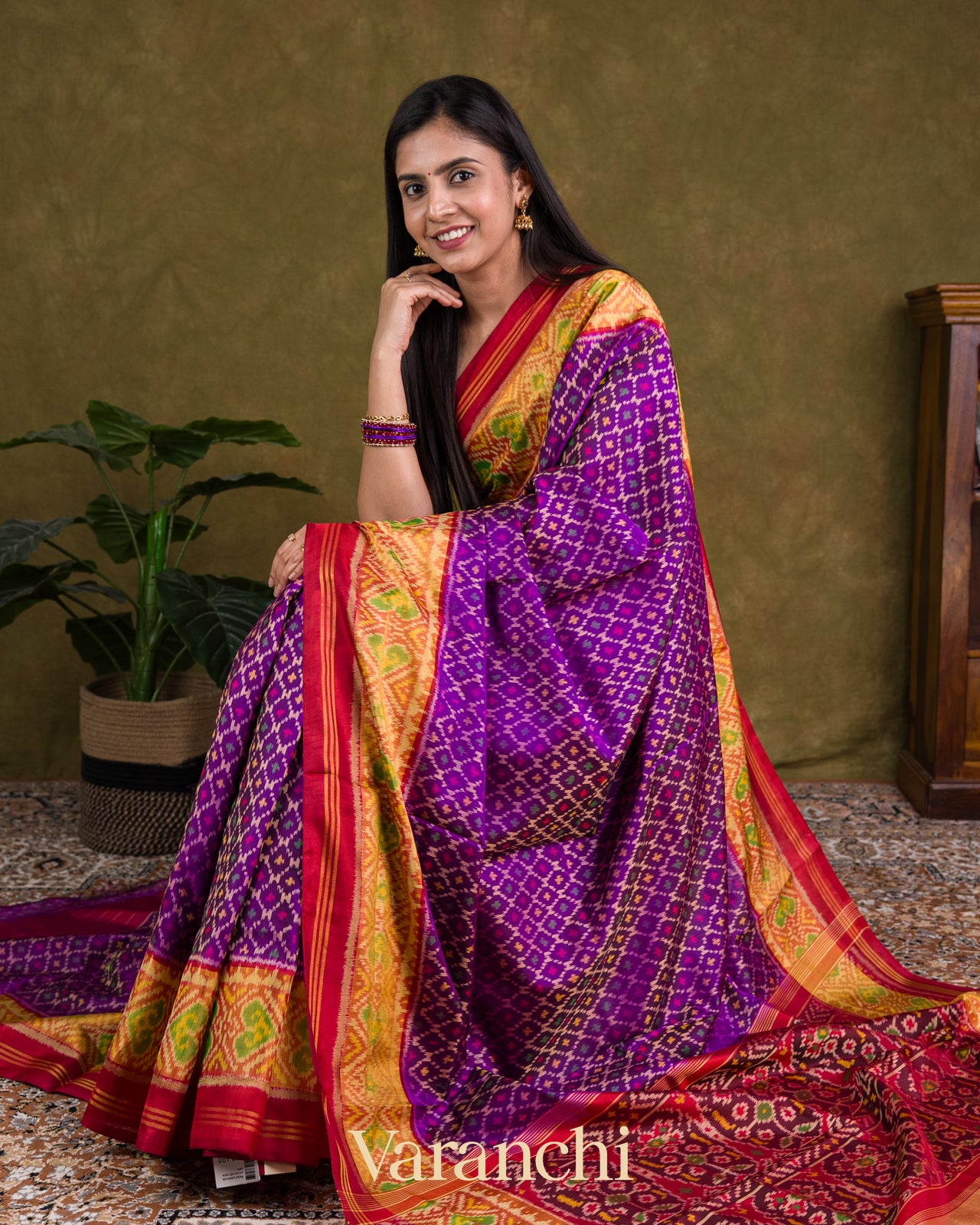 Purple Pure Rajkot Patola Silk Handloom Saree