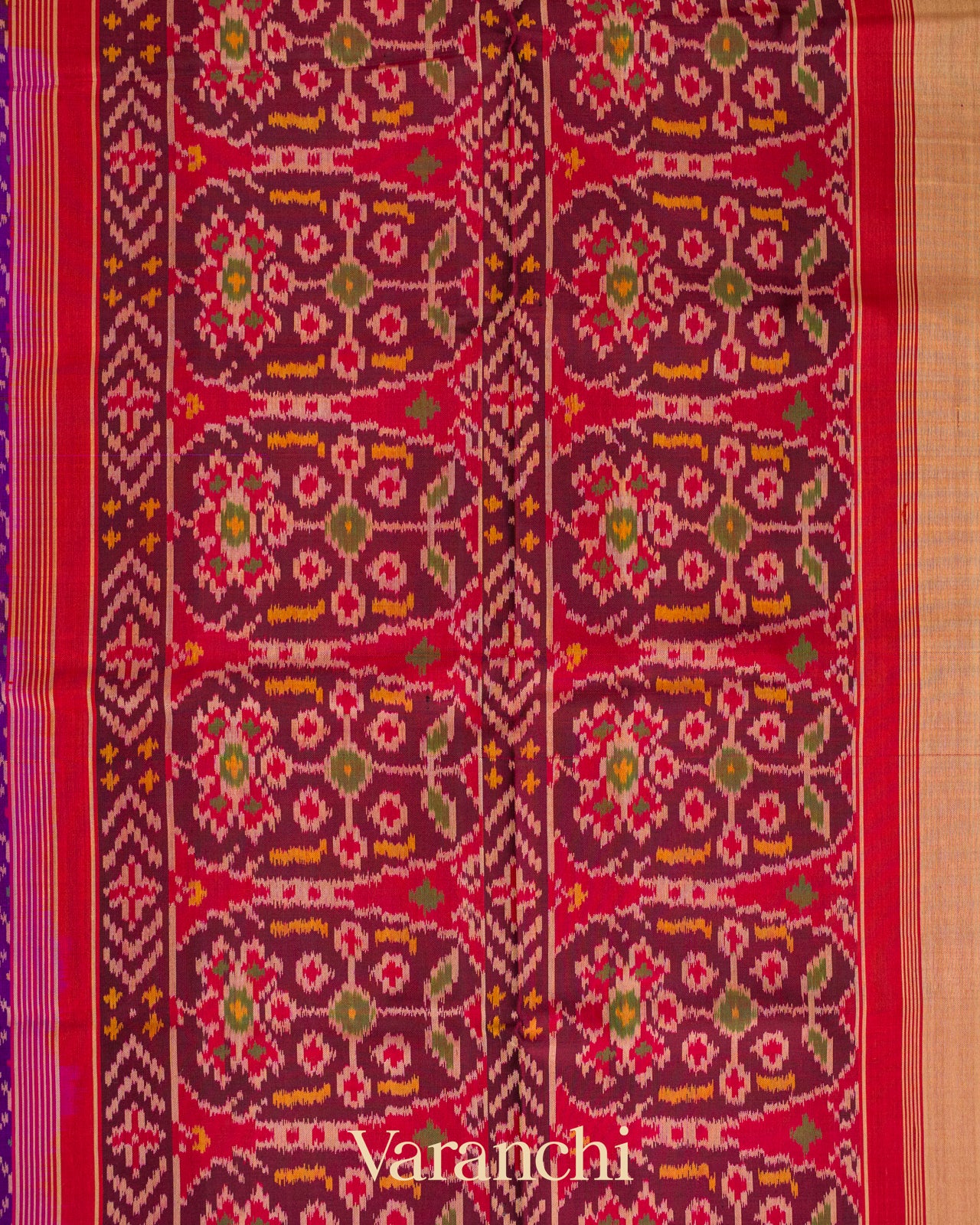 Purple Pure Rajkot Patola Silk Handloom Saree