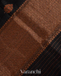 Black Borderless Pure Raw Silk Handloom Saree