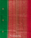 Emerald Green Pure Raw Silk Handloom Saree