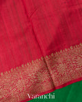 Emerald Green Pure Raw Silk Handloom Saree