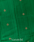 Emerald Green Pure Raw Silk Handloom Saree