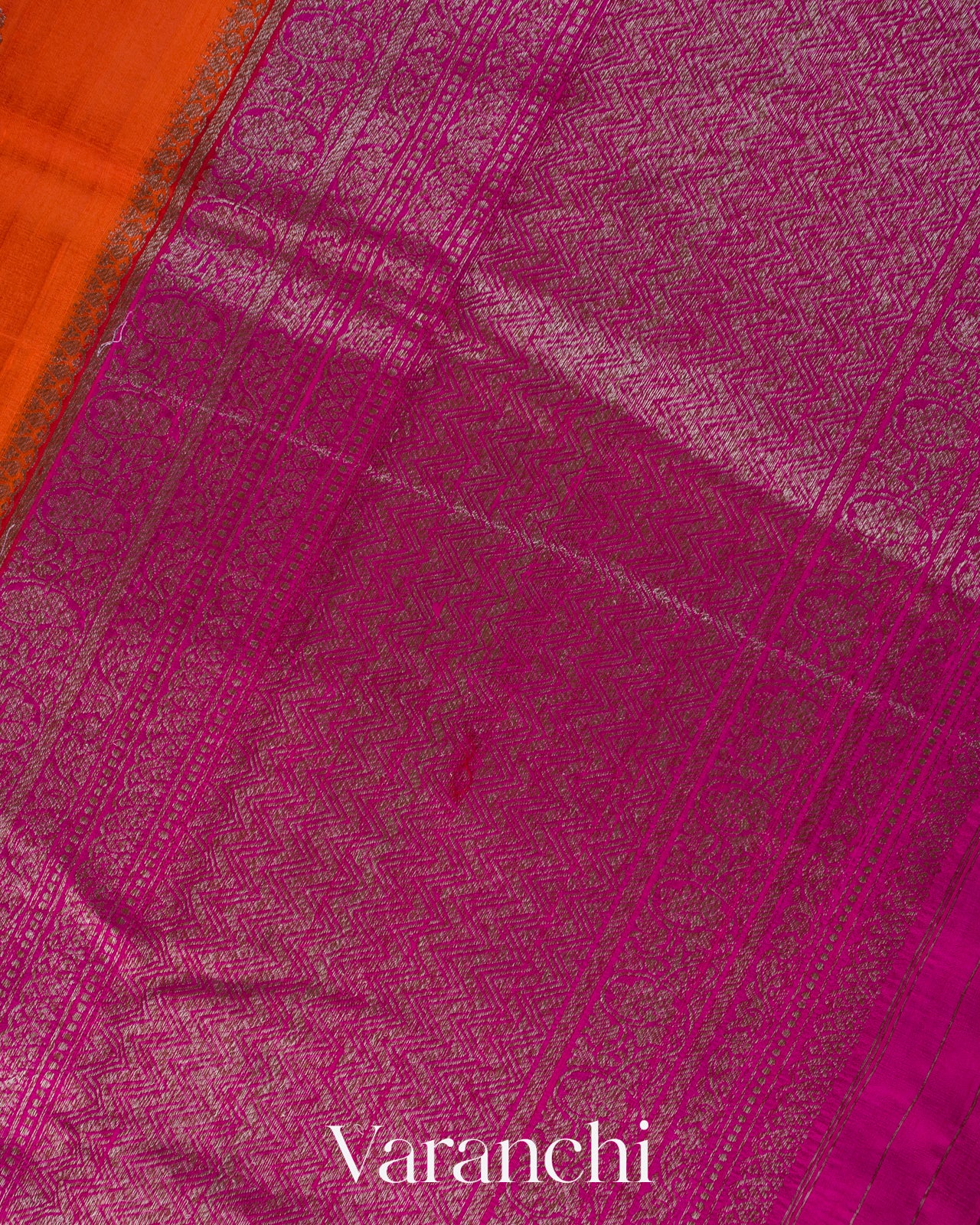 Burnt Orange Pure Raw Silk Handloom Saree