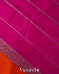 Burnt Orange Pure Raw Silk Handloom Saree