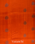 Burnt Orange Pure Raw Silk Handloom Saree