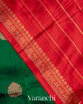 Dark Green Raw Silk Handloom Saree