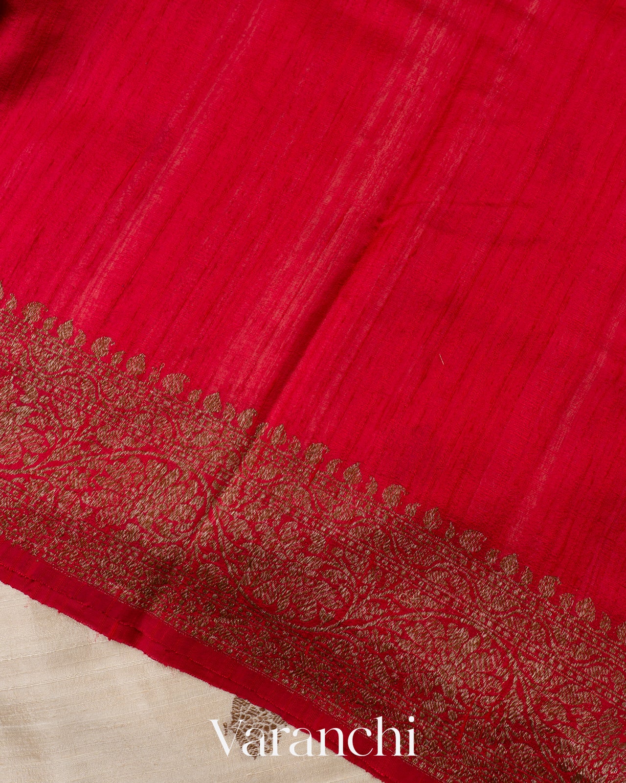 Pearl White Pure Raw Silk Handloom Saree