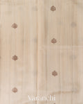 Pearl White Pure Raw Silk Handloom Saree