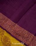 Olive Yellow Lehariya Pure Raw Silk Handloom Saree