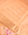 Cream Floral Printed Pure Raw Mango Silk Handloom Saree