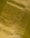 Olive Green Pure Raw Silk Handloom Saree