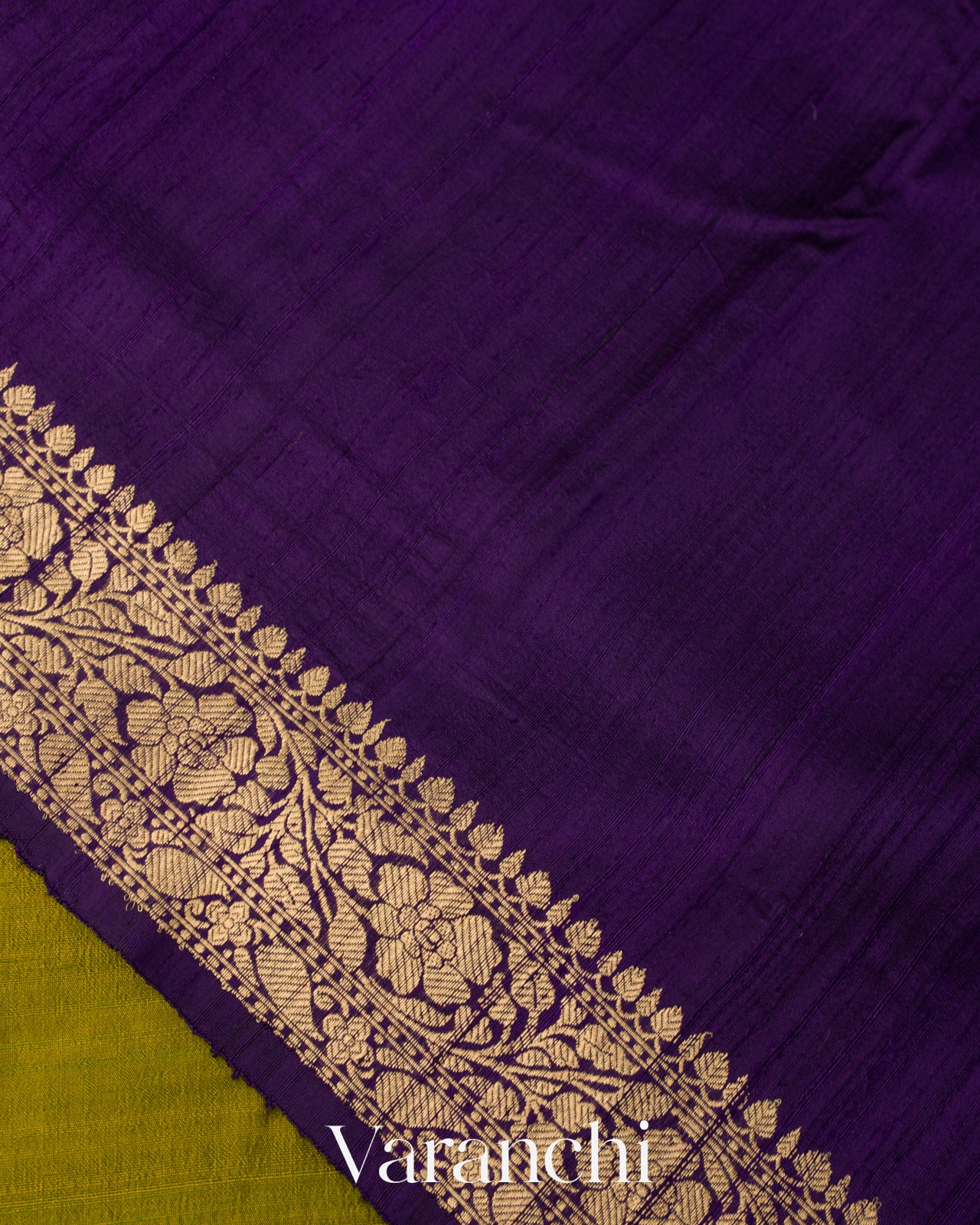 Olive Green Pure Raw Silk Handloom Saree