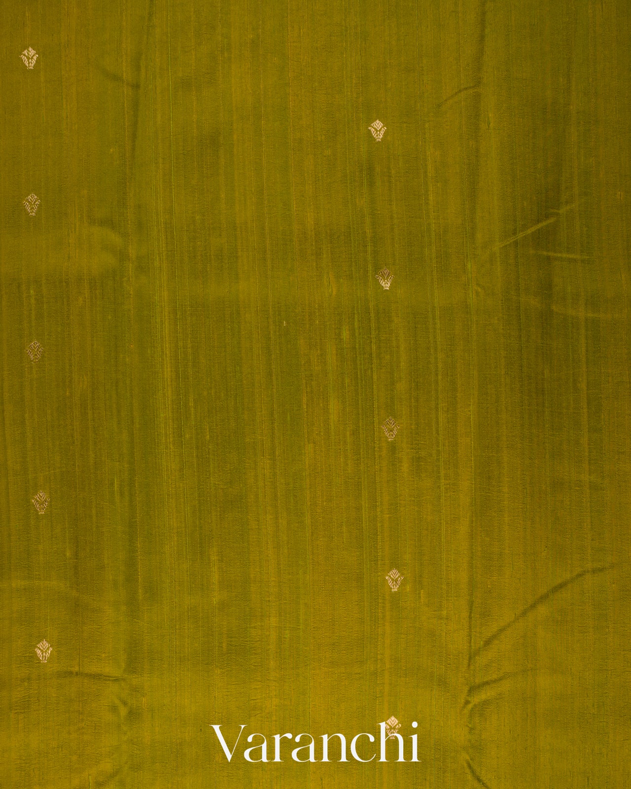 Olive Green Pure Raw Silk Handloom Saree