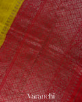 Lime Yellow Pure Raw Silk Handloom Saree