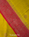 Lime Yellow Pure Raw Silk Handloom Saree