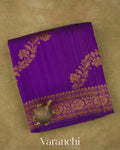 Royal Purple Lehariya Pure Raw Silk Handloom Saree