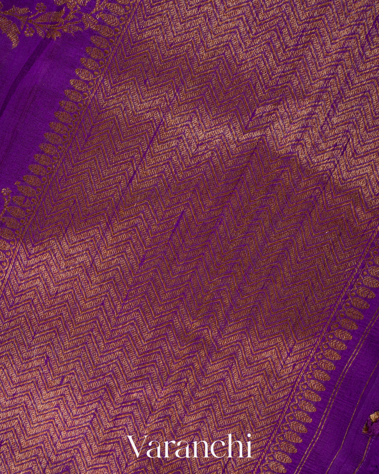 Royal Purple Lehariya Pure Raw Silk Handloom Saree