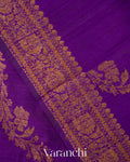 Royal Purple Lehariya Pure Raw Silk Handloom Saree