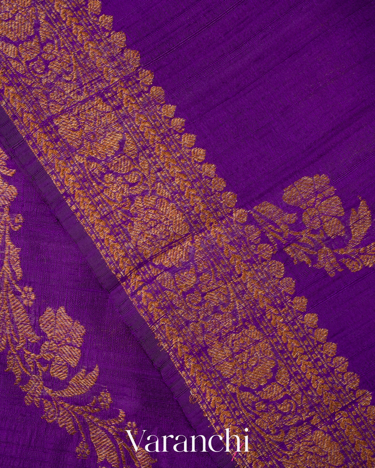 Royal Purple Lehariya Pure Raw Silk Handloom Saree