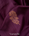 Deep Purple Pure Raw Silk Handloom Saree