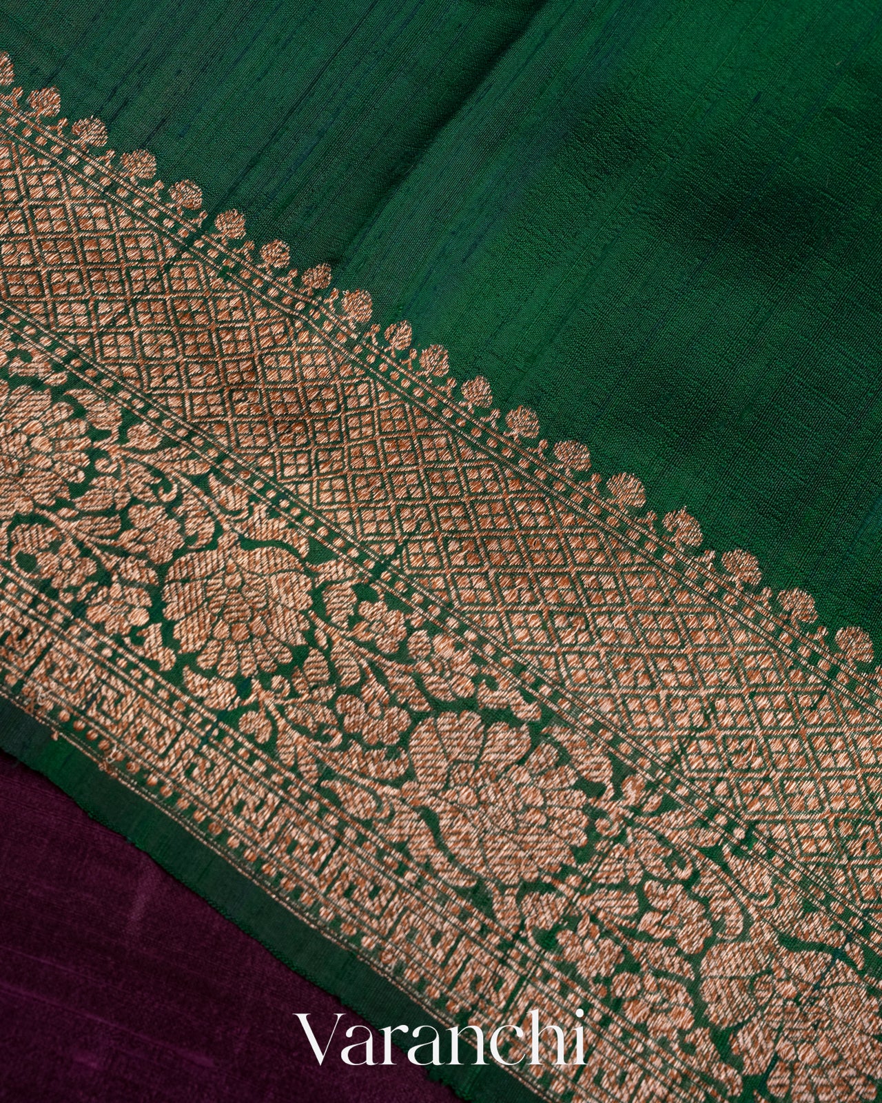 Deep Purple Pure Raw Silk Handloom Saree