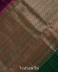 Deep Purple Pure Raw Silk Handloom Saree