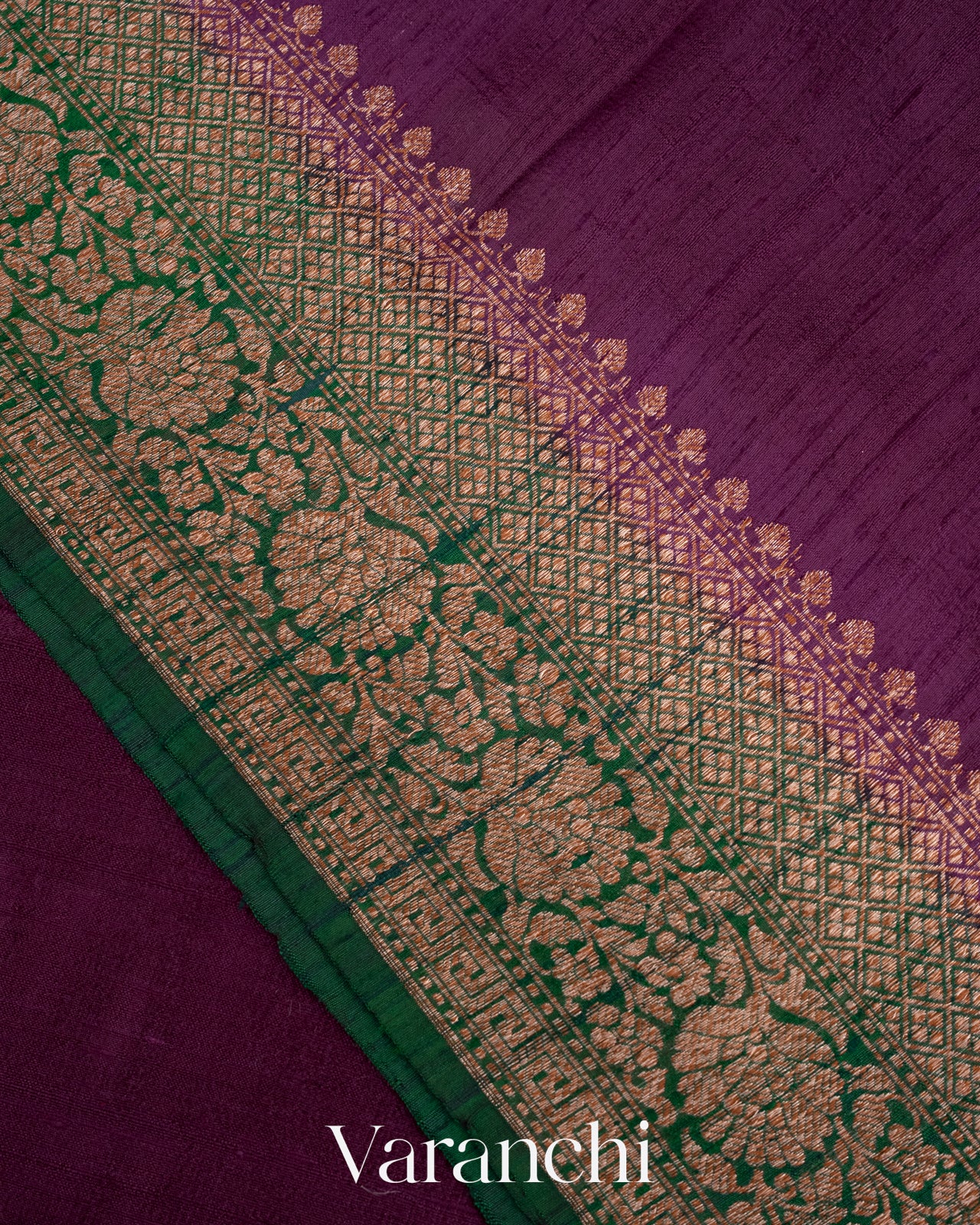 Deep Purple Pure Raw Silk Handloom Saree