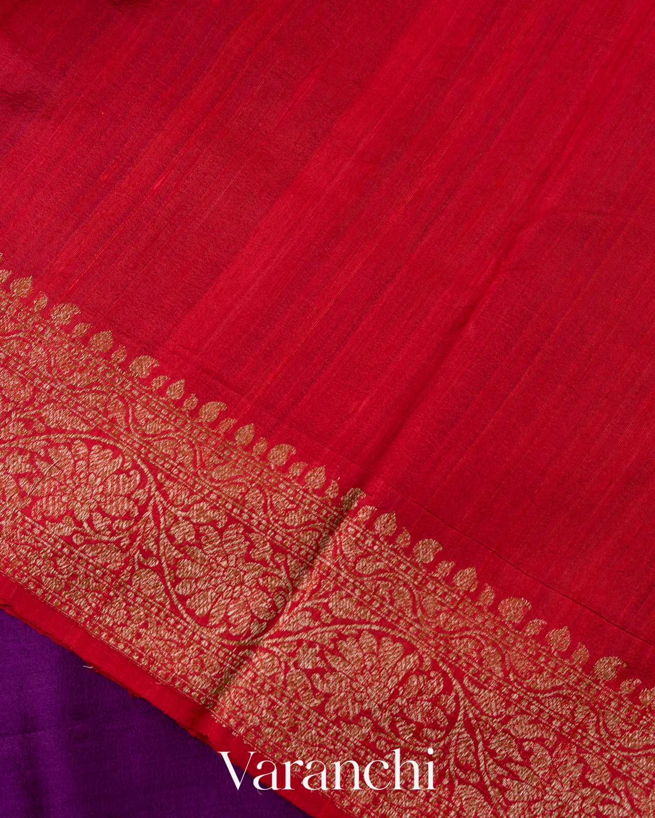 Royal Purple Pure Raw Silk Handloom Saree