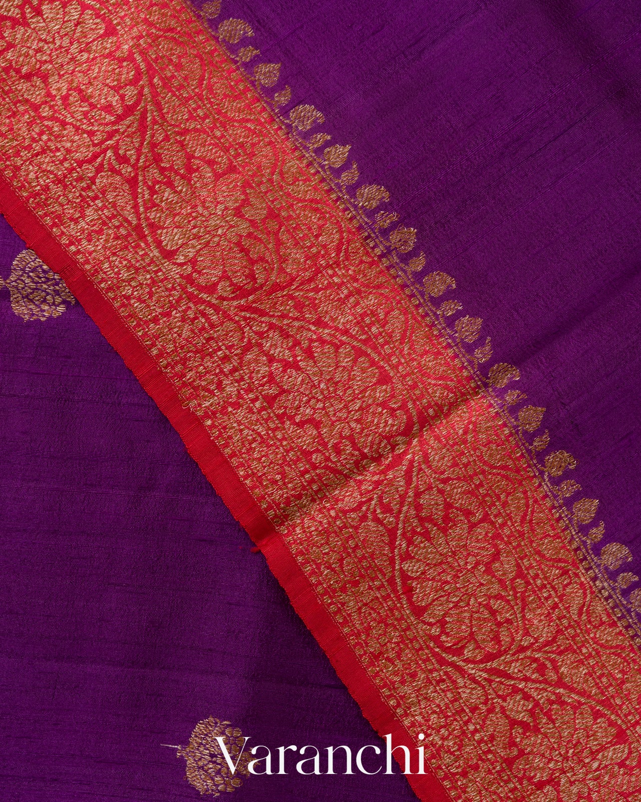 Royal Purple Pure Raw Silk Handloom Saree