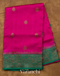 Rani Pink Pure Raw Silk Handloom Saree