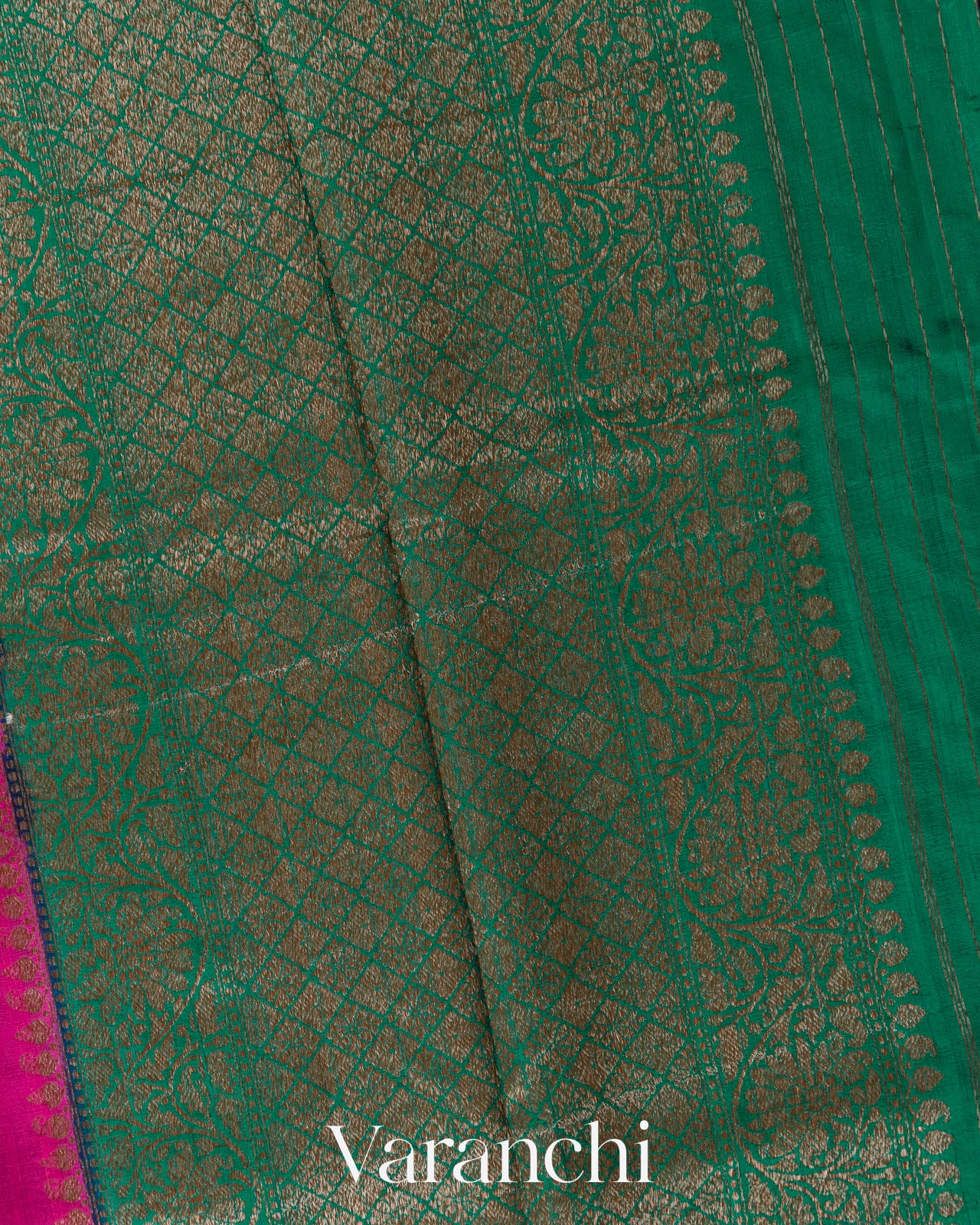 Rani Pink Pure Raw Silk Handloom Saree