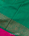 Rani Pink Pure Raw Silk Handloom Saree