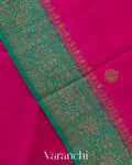 Rani Pink Pure Raw Silk Handloom Saree