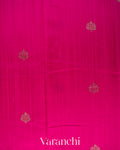 Rani Pink Butta Pure Raw Silk Handloom Saree